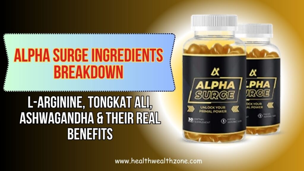 Alpha Surge Ingredients Breakdown: L-Arginine, Tongkat Ali, Ashwagandha & Their Real Benefits